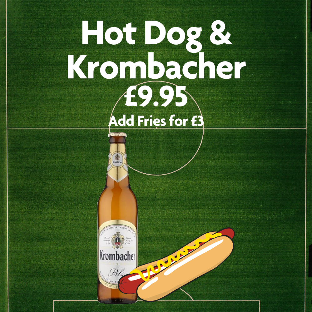 Euro 2024: Hot Dog & Krombacher for £9.95