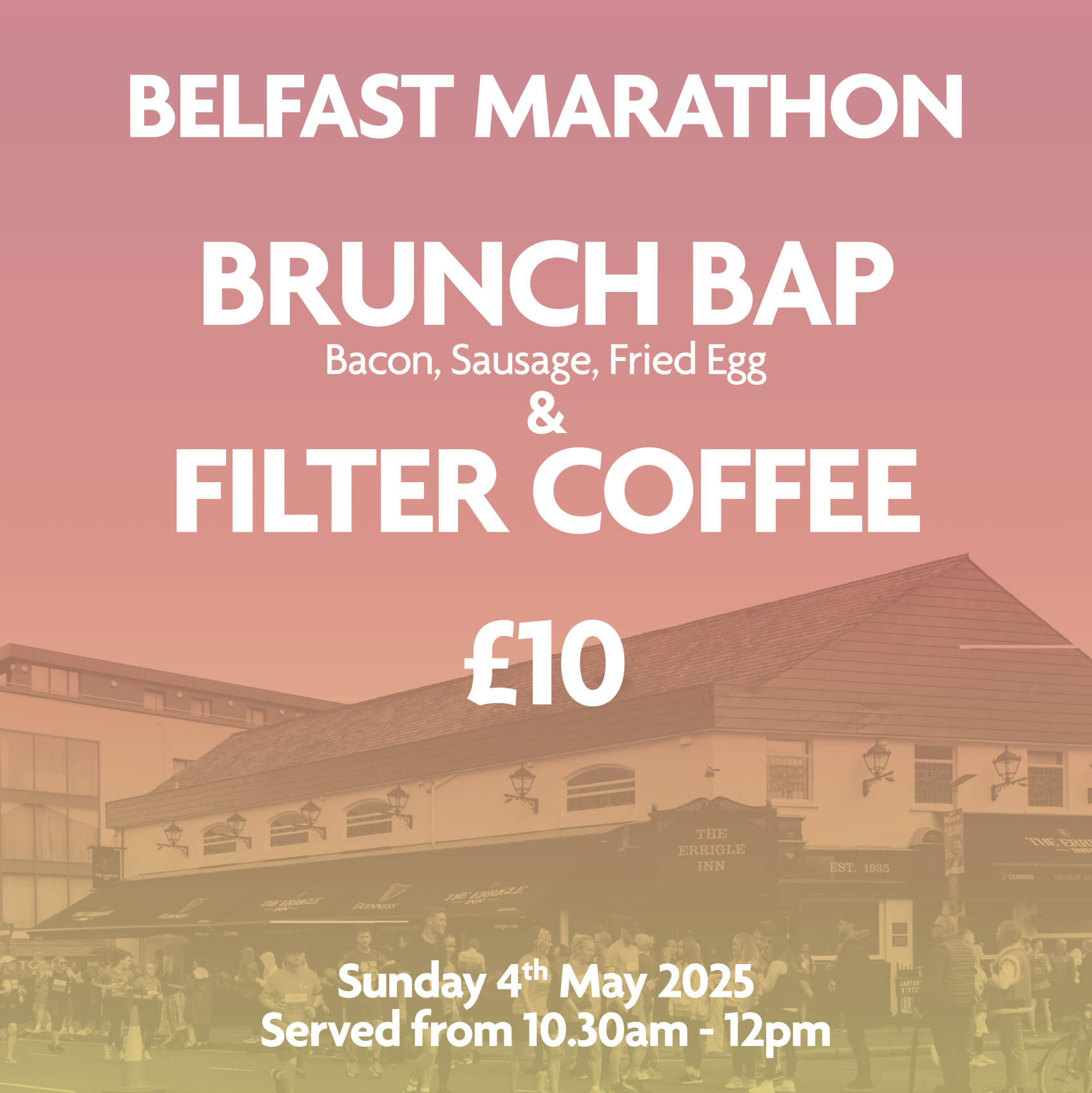 Marathon Morning: Breakfast Bap & Filter Coffee for £10